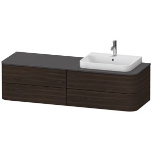 Duravit Happy D.2 Duravit Happy D.2 HP4973R6969 40.8 x 160 x 55 cm, 4 drawers, for Wash Bowls , right, brushed walnut