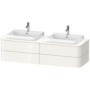 Duravit Happy D.2 HP4974B2222 40,8 x 160 x 55 cm, 4 tiroirs, pour Vasques  à poser , des deux côtés, blanc brillant