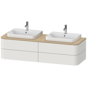 Duravit Happy D.2 Waschtisch-Unterschrank HP4974B3939 40,8 x 160 x 55 cm, 4 Schubkästen, für Aufsatzbecken, beidseitig, nordic weiß seidenmatt