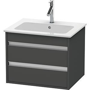 Duravit Ketho Waschtisch-Unterschrank KT642804949 60 x 47,5 cm, graphit matt, 2 Schubkästen, wandhängend