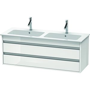 Duravit Ketho Waschtisch-Unterschrank KT643202222 127x47,5x48cm, 2 Schubkästen, wandhängend, weiß hochglanz