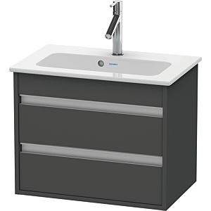 Ketho Duravit vasque KT645204949 60 x 38,5 cm, graphite mat, 2 tiroirs, suspendu