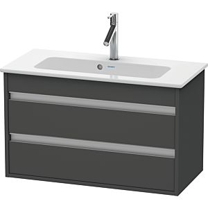 Duravit Ketho Waschtisch-Unterschrank KT645304949 80 x 38,5 cm, graphit matt, 2 Schubkästen, wandhängend