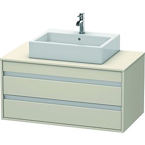 Duravit Ketho Waschtisch-Unterschrank KT665509191 100 x 42,6 x 55 cm, Taupe, für Aufsatzbecken mittig, 2 Schubkästen