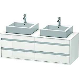 Duravit Ketho meuble sous-vasque KT6657B2222 140x55x49,6cm, pour Vasques  à poser , 4 tiroirs, découpe des deux côtés, blanc brillant