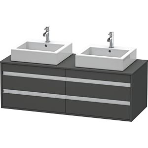 Duravit Ketho vanity unit KT6657B4949 140x55x49.6cm, for Wash Bowls , 4 drawers, cut-out on both sides, graphite matt