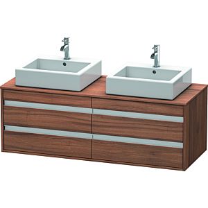 Duravit Ketho meuble sous-vasque KT6657B7979 140x55x49,6cm, pour Vasques  à poser , 4 tiroirs, découpe des deux côtés, noyer naturel
