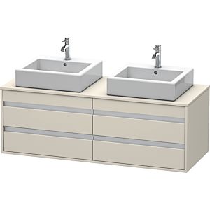 Duravit Ketho Waschtisch-Unterschrank KT6657B9191 140x55x49,6cm, für Aufsatzbecken, 4 Schubkästen, Ausschnitt beidseitig, Taupe