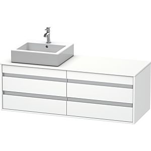 Duravit Ketho meuble sous-vasque KT6657L1818 140x55x49,6cm, pour Vasques  à poser , 4 tiroirs, découpe à gauche, blanc mat