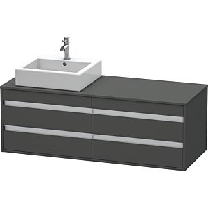 Duravit meuble sous-vasque Ketho Vasques  à poser , 4 tiroirs, découpe à gauche, graphite mat