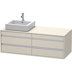 Duravit Ketho vanity unit KT6657L9191 140x55x49.6cm, for Wash Bowls , 4 drawers, cut-out left, Taupe