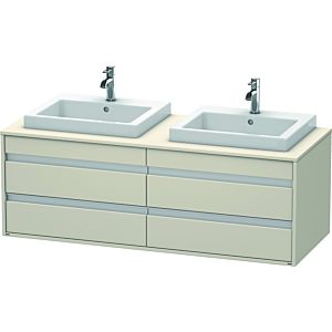 Duravit Ketho vanity unit KT6757B9191 140x55x49.6cm, for built-in washbasin, 4 drawers, cut-out on both sides, Taupe