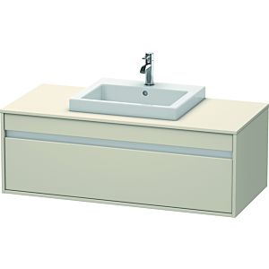 Duravit Ketho vanity unit KT679609191 120 x 55 cm, Taupe , for built-in washbasin in the middle, 2000 pull-out, wall-hung