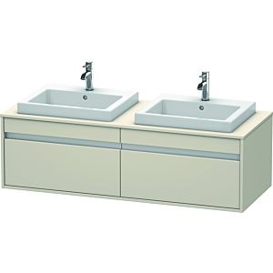 Duravit Ketho meuble sous-vasque KT6797B9191 140x55x42,6cm, Vasque encastrée , 2 coulissants, découpe des deux côtés, Taupe