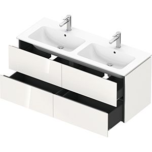 Duravit L-Cube Waschtischunterbau LC625902222 Weiß Hochglanz, 129x55x48,1cm, 4 Auszüge