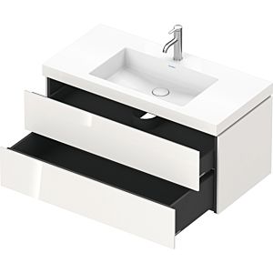 Duravit L-Cube vanity unit LC6928O2222 100 x 48 cm, 2000 tap hole, white high gloss, 2 drawers