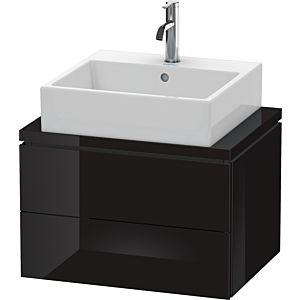 L-Cube Duravit vasque LC580504040 62 x 47,7 cm, noir brillant, pour console, 2 tiroirs