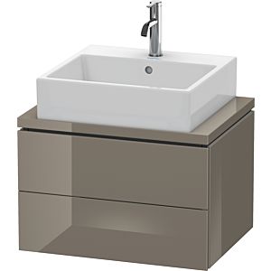 Duravit L-Cube vanity unit LC580508989 62 x 47.7 cm, flannel gray high gloss, for console, 2 drawers