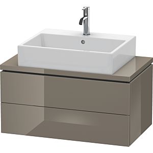 L-Cube Duravit vasque LC580708989 82 x 47,7 cm, gris flanelle brillant, pour console, 2 tiroirs