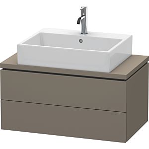 L-Cube Duravit vasque LC580709090 82 x 47,7 cm, flanelle gris soie mat, pour console, 2 tiroirs