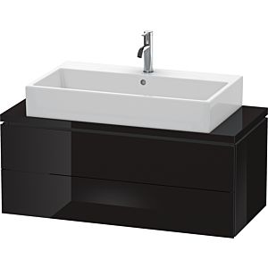 L-Cube Duravit vasque LC580904040 102 x 47,7 cm, noir brillant, pour console, 2 tiroirs