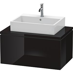 L-Cube Duravit vasque LC581204040 82 x 54,7 cm, noir brillant, pour console, 1 coulissant