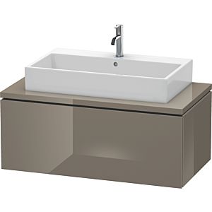 L-Cube Duravit vasque LC581408989 102 x 54,7 cm, gris flanelle brillant, pour console, 1 coulissant