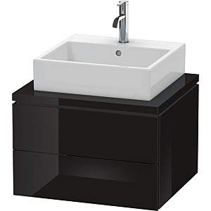 Duravit L-Cube vanity unit LC581504040 62 x 54.7 cm, black high gloss, for console, 2 drawers