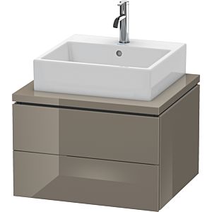 Duravit L-Cube Waschtisch-Unterschrank LC581508989 62 x 54,7 cm, flannel grey hochglanz, für Konsole, 2 Schubkästen