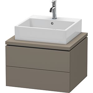 L-Cube Duravit vasque LC581509090 62 x 54,7 cm, flanelle gris soie mat, pour console, 2 tiroirs