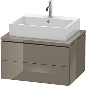 L-Cube Duravit vasque LC581608989 72 x 54,7 cm, gris flanelle brillant, pour console, 2 tiroirs
