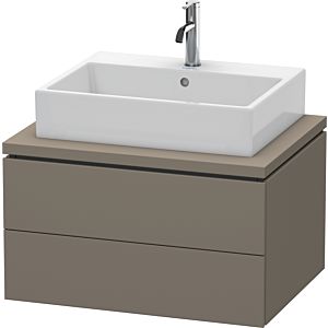 L-Cube Duravit vasque LC581609090 72 x 54,7 cm, flanelle gris soie mat, pour console, 2 tiroirs