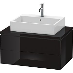 L-Cube Duravit vasque LC581704040 82 x 54,7 cm, noir brillant, pour console, 2 tiroirs