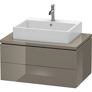 L-Cube Duravit vasque LC581708989 82 x 54,7 cm, gris flanelle brillant, pour console, 2 tiroirs