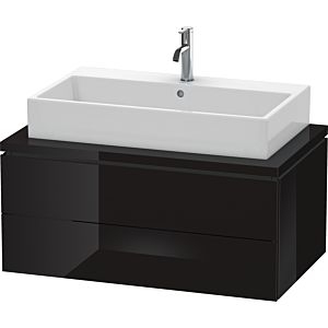 Duravit L-Cube Waschtisch-Unterschrank LC581804040 92 x 54,7 cm, schwarz hochglanz, für Konsole, 2 Schubkästen