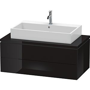 L-Cube Duravit vasque LC581904040 102 x 54,7 cm, noir brillant, pour console, 2 tiroirs