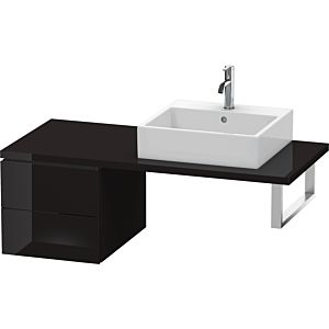Duravit L-Cube Unterschrank LC583604040 42 x 54,7 cm, schwarz hochglanz, für Konsole, 2 Schubkästen