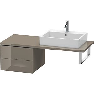Duravit L-Cube base cabinet LC583708989 52 x 54.7 cm, flannel gray high gloss, for console, 2 drawers