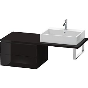 Duravit L-Cube Unterschrank LC583804040 62 x 54,7 cm, schwarz hochglanz, für Konsole, 2 Schubkästen