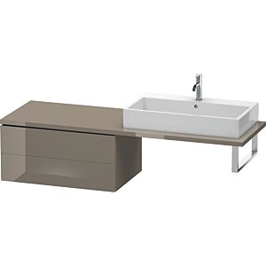 Duravit L-Cube base cabinet LC583908989 82 x 54.7 cm, flannel gray high gloss, for console, 2 drawers