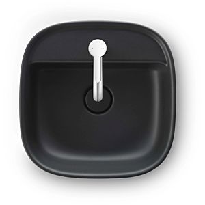 Duravit Zencha Aufsatzbecken 23744213711 42x42cm, mit Hahnloch, Hahnlochbank, ohne Überlauf, geschliffen, anthrazit matt, WonderGliss
