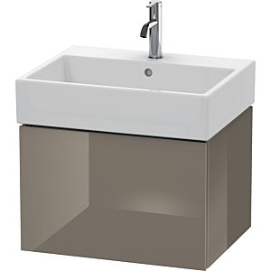 Duravit L-Cube vanity unit LC617508989 58.4x 45.9 cm, flannel gray high gloss, 2000 pull-out, wall-hung