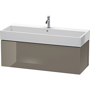Duravit L-Cube vanity unit LC617908989 118.4x 45.9 cm, flannel gray high gloss, 2000 pull-out, wall-hung