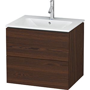 Duravit L-Cube Waschtischunterbau LC624006969 Nussbaum gebürstet, 62x55,5x48,1cm, 2 Schubladen