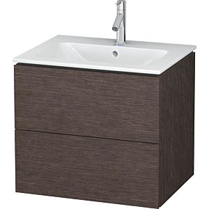 Duravit L-Cube Waschtischunterbau LC624007272 Eiche Dunkel gebürstet, 62x55,5x48,1cm, 2 Auszüge