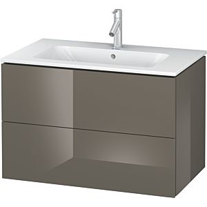 Duravit L-Cube Waschtischunterbau LC624108989 Flannel Grey Hochglanz, 82x55,5x48,1cm, 2 Auszüge