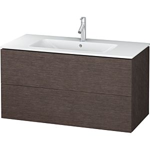 Duravit L-Cube Waschtischunterbau LC624207272 Eiche Dunkel gebürstet, 102x55,5x48,1cm, 2 Auszüge