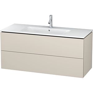Duravit L-Cube Waschtisch-Unterschrank LC624309191 122 x 48,1 cm, taupe matt, 2 Schubkästen, wandhängend