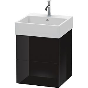 L-Cube Duravit vasque LC627404040 48,4 x 45,9 cm, noir brillant, 2 tiroirs, suspendu