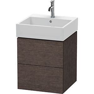 Duravit L-Cube Waschtisch-Unterschrank LC627407272 48,4 x 45,9 cm, eiche dunkel gebürstet, 2 Schubkästen, wandhängend